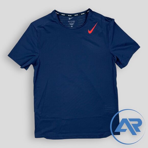 Nike AeroSwift Men's Dri-FIT ADV Short Sleeve Running Top Size S Navy HJ3377-451 - Picture 1 of 6